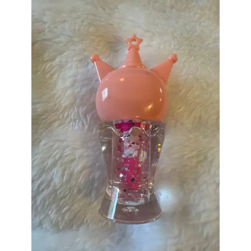 Kuromi Pink Crown Glitter Lip Gloss Sequin Clear Kawaii Character Makeup